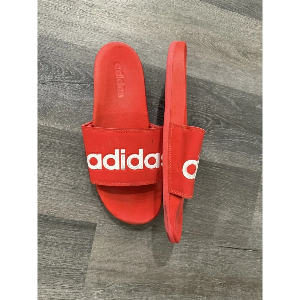 Adidas Men's Size 12 Red Slides‎